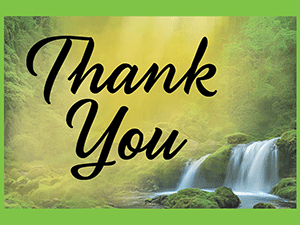 Thank You Tip Card: Waterfall